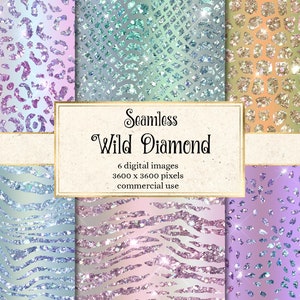 Wild Diamond Digital Paper - textures de luxe glamour glam imprimé animal sans couture téléchargement instantané pour un usage commercial