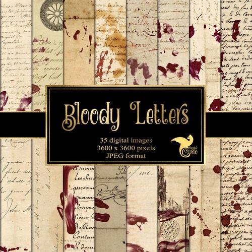 Bloody Letters Digital Paper, Vampire Printable (35 JPG) - Etsy