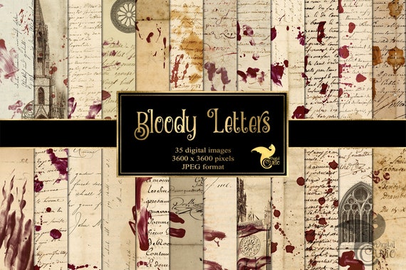 Bloody Letters Digital Paper, Vampire Printable (35 JPG) - Etsy UK