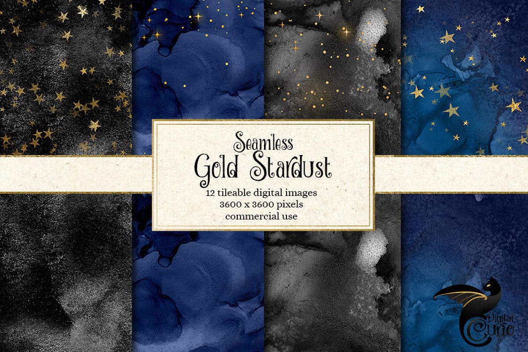 Gold Stardust Digital Paper, Galaxy Watercolor Overlays (PNG, JPEG) - Etsy
