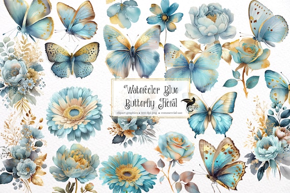 Farfalla acquerello e fiori biglietto di auguri primavera. Modello rettangolare con motivi naturali Foto stock