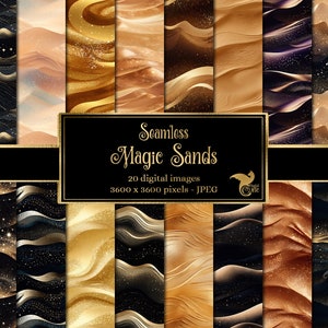 Magic Sands Digital Paper - 20 bezszwowych cyfrowych tekstur pustynnych wydm do natychmiastowego pobrania w celach komercyjnych