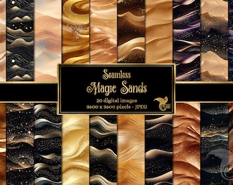 Magic Sands Digital Paper – 20 bezszwowych tekstur pustynnych wydm (do pobrania w wersji cyfrowej)