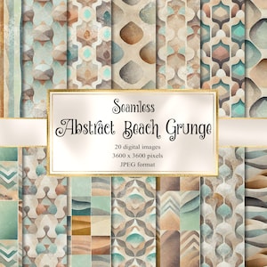 Abstract Beach Grunge Digital Paper, seamless nautical printable scrapbook paper instant download for commercial use