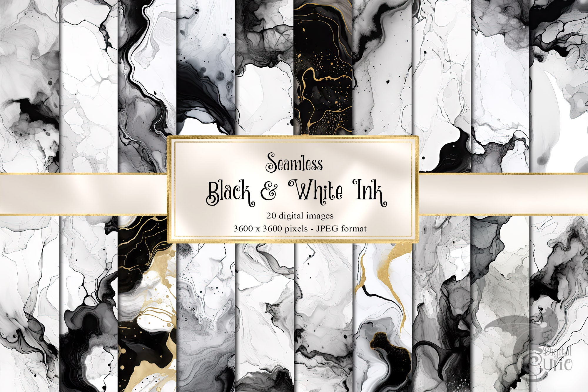 Black and White Alcohol Ink Textures, Liquid Abstract Backgrounds ...