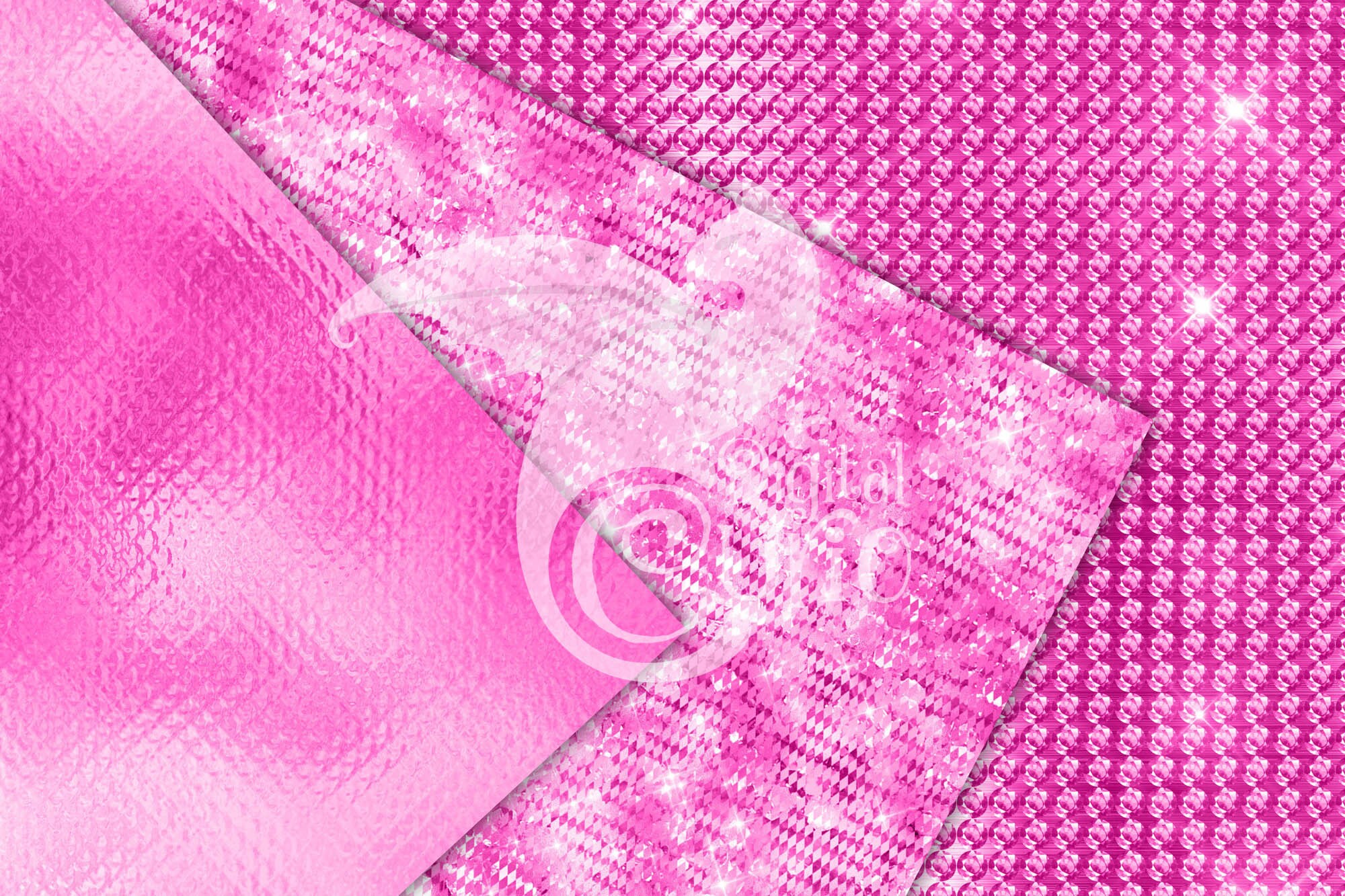 Fuchsia Glitter Digital Paper Pack, Seamless Textures (digital Download ...