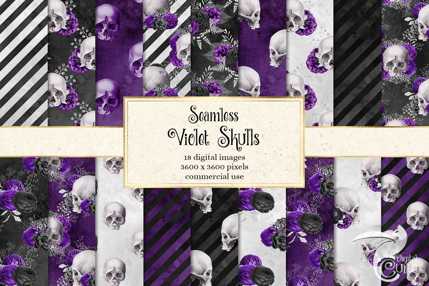 Gothic Purple Scrapbook Paper: 40 Pages: Gothic Halloween Purple Pattern  Paper: Double Sided for Scrapbooking, Card Making, Origami, DIY and More