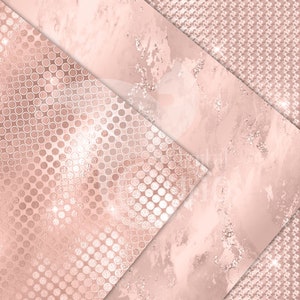 Luxury Blush Digital Paper, Seamless Peach Pink Sequiun Textures ...