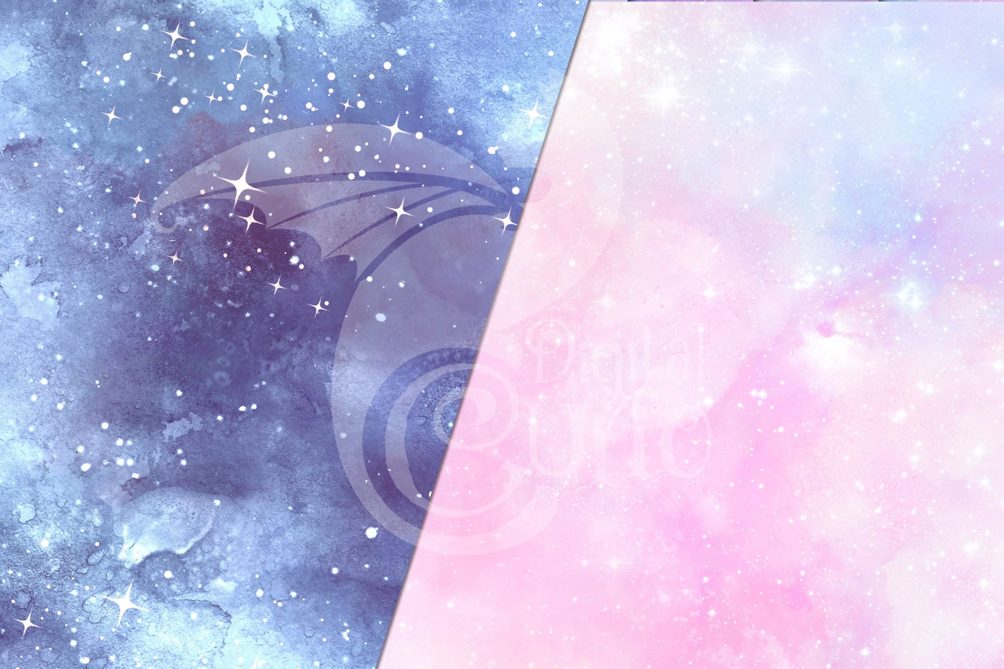 Watercolor Galaxy Digital Paper, Starry Night Sky (seamless, Printable ...