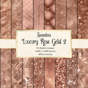 Luxus Rose Gold Digital Paper 2, nahtlose Rose Gold Texturen mit Schimmerfolie und Glitzer Sofort Download für kommerzielle Nutzung