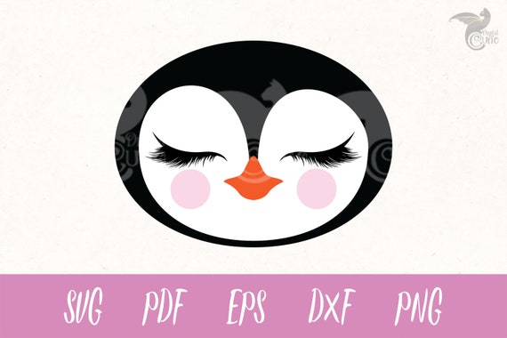 Download Penguin Face SVG cute penguin svg Eyelashes svg penguin | Etsy