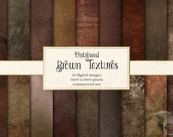 Distressed BrownTextures Digital Paper, brown grunge textures, distressed backgrounds, textured brown digital paper instant download