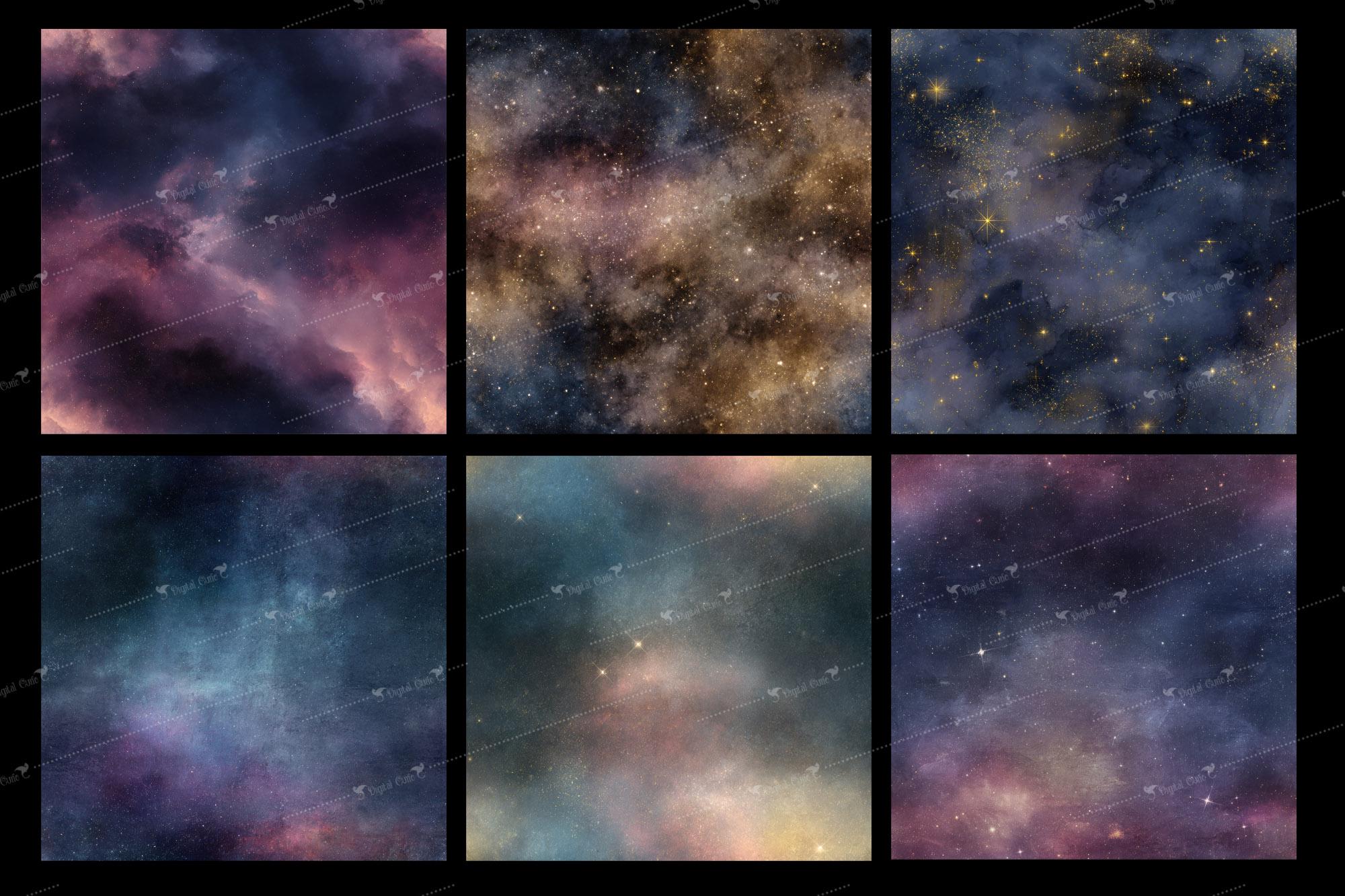 Starry Haze Digital Paper, Galaxy Seamless Texture (digital Download ...