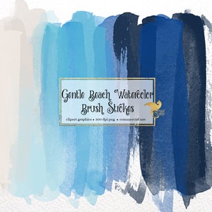 Zachte strand aquarel penseelstreken clipart, verf elementen in digitale PNG-indeling direct downloaden voor commercieel gebruik