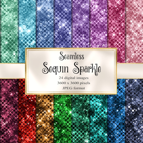 Sequin Sparkle Digital Paper, seamless glam diamond sequin textures with glitter and sparkles instant download commercial use