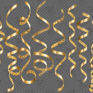 Imágenes prediseñadas de cintas con purpurina dorada – Formato PNG (Descarga digital) imagen 2