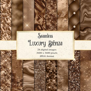 Papel digital de bronze de luxo, texturas metálicas perfeitas, brilho de bronze, folha de ouro escuro, download instantâneo de lantejoulas para uso comercial