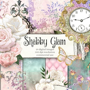 Shabby Glam Grafiken mit Glitzer, Spitze Diamanten und Perlen digitale Rahmen sofortiger Download kommerzielle Nutzung