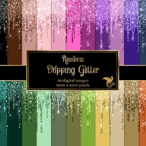 Carta digitale glitterata arcobaleno, sfondi glitter con gocce di glassa carta scrapbook stampabile per uso commerciale