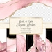 Blush and Gold Agate Borders, digital watercolor pink geode PNG overlays with gold glitter for commercial use in invitations or web design
