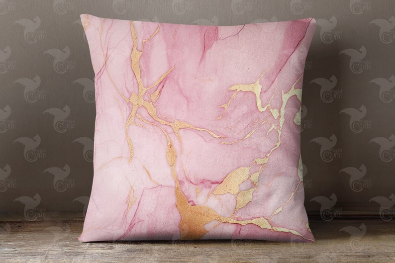 Carta digitale in marmo rosa e oro, texture in marmo senza cuciture con accenti in lamina d'oro, per uso commerciale immagine 6