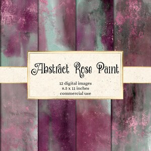 Abstrakte Rose Paint Digital Paper Textures, 8 1/2 x 11 handgemalte Hintergründe, druckbares Scrapbook-Papier