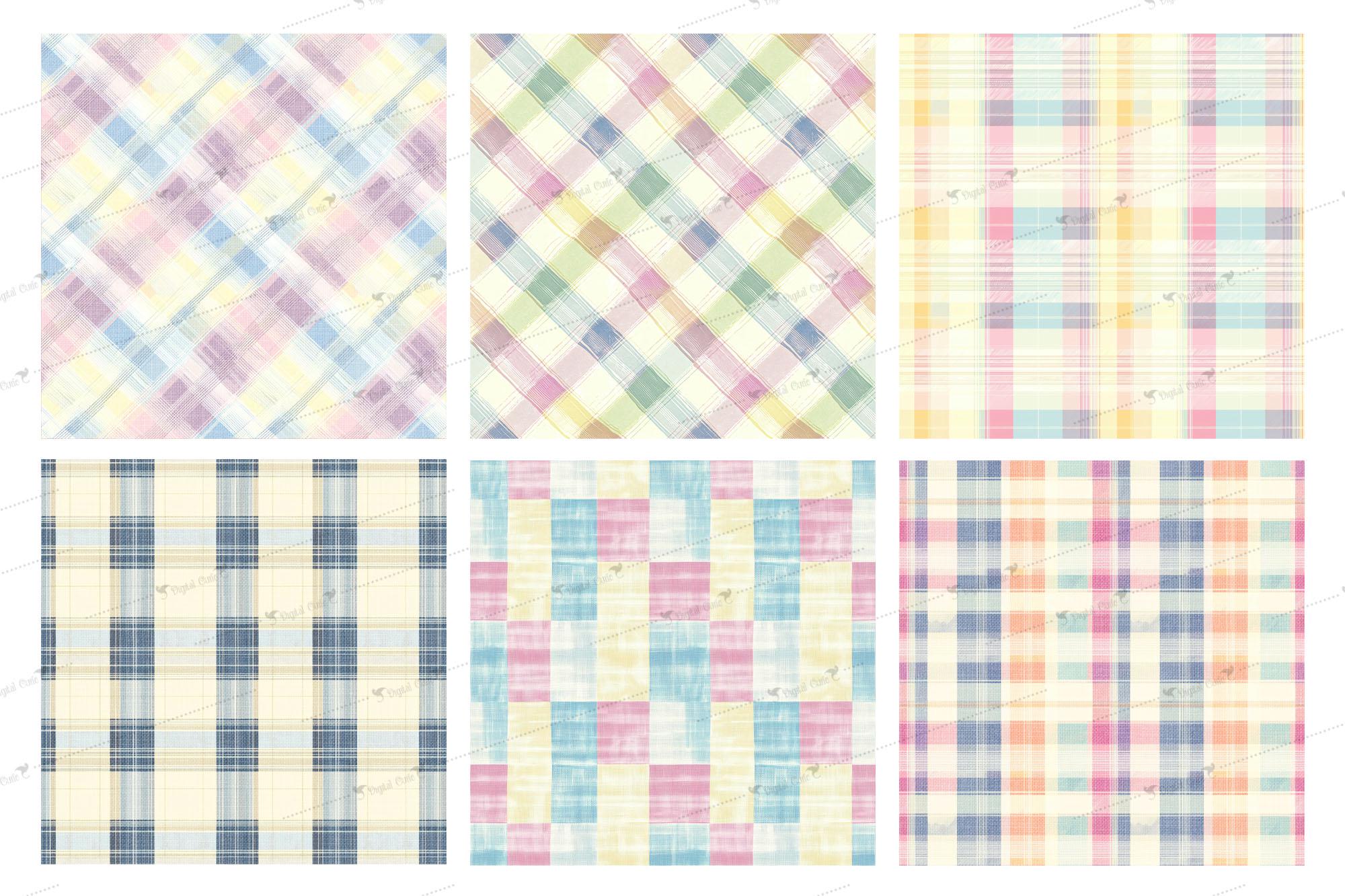 Pastel Gingham Linen Digital Paper, Tartan Fabric Textures, Plaid ...