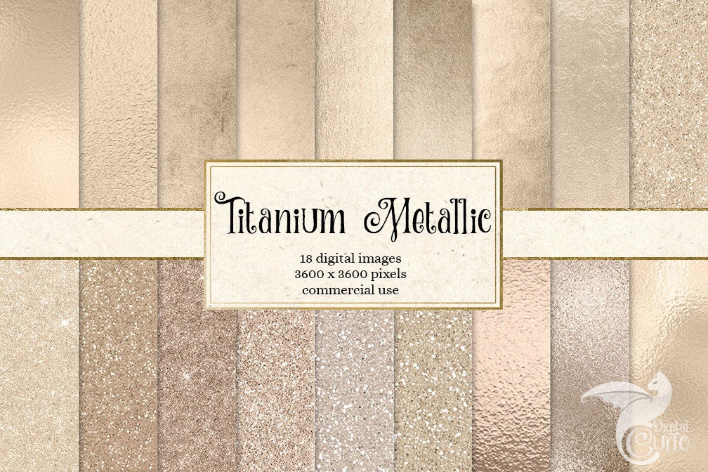 Titanium Digital Paper metallic gold silver foil textures Etsy