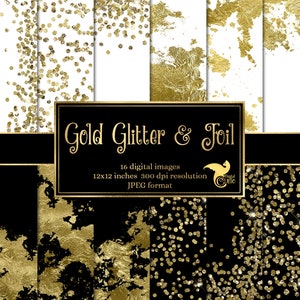 Gold Foil and Glitter Backgrounds - digitale Foil Hintergründe und Texturen zum sofortigen Download zur kommerziellen Nutzung
