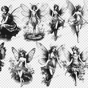 Vintage Fairy Clipart – Fantasy Graphics for Junk Journals (PNG ...
