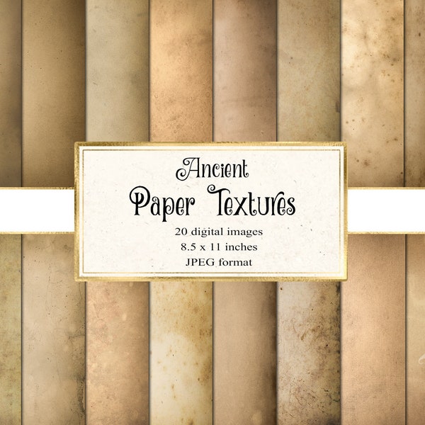 Ancient Paper Textures, digital paper pack with old vintage paper backgrounds instant download for commercial use