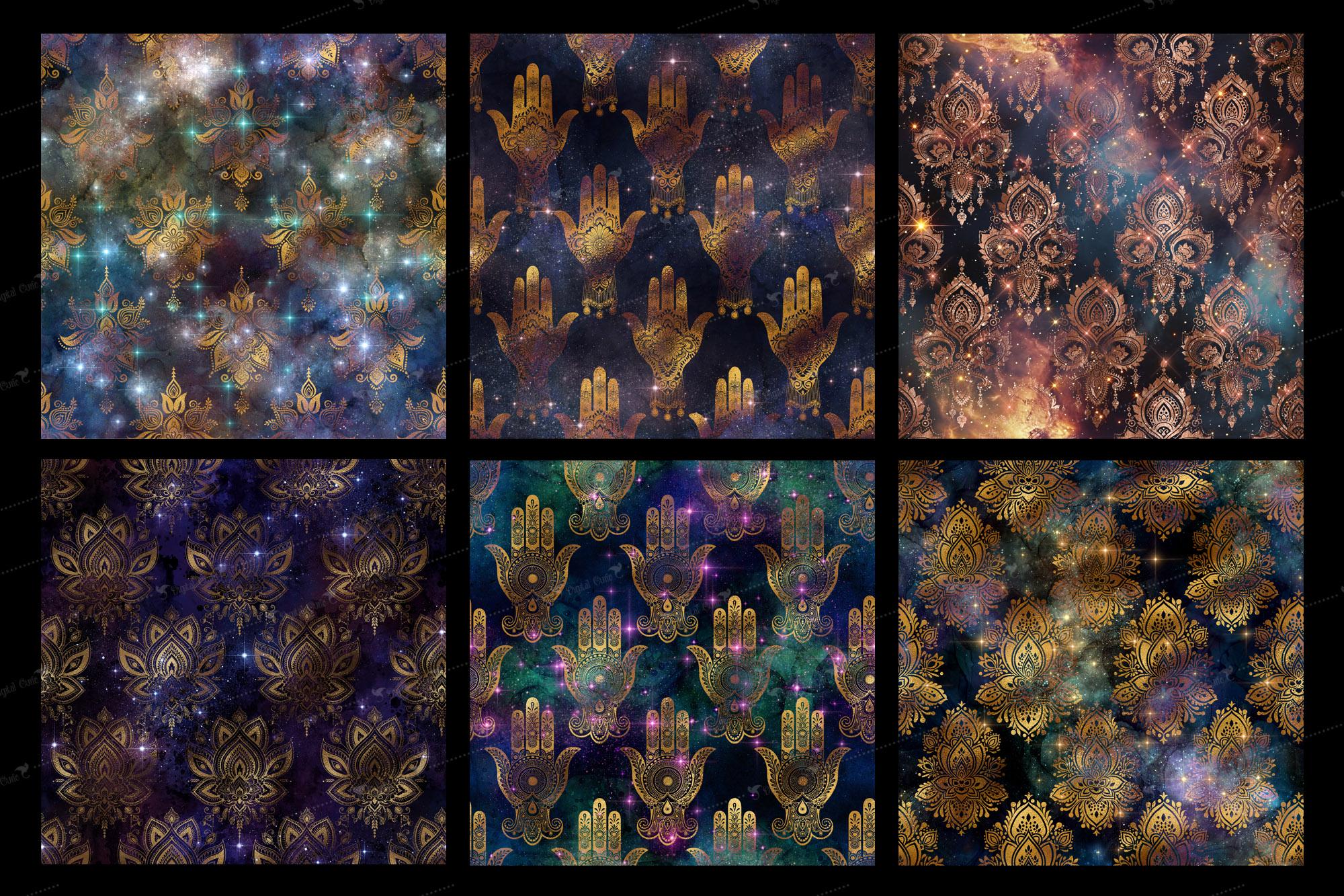 Cosmic Galaxy Digital Paper, Seamless Scrapbook Pattern (digital ...