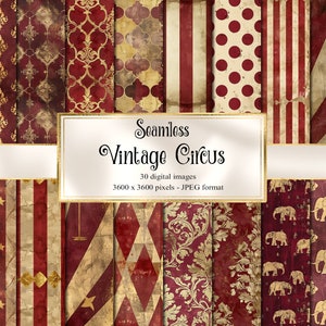 Vintage Circus digital paper backgrounds vintage Victorian grunge distressed textures, Freakshow printable scrapbook paper commercial use