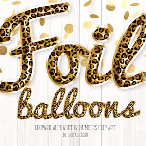 Leopard Folienballon Script Alphabet Clip Art - digitaler sofortiger Download Grafiken PNG-Format für kommerzielle Nutzung Feier Party designs
