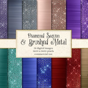 Diamond Sequin and Brushed Metal Textures, Digital Paper and png overlays, glam sparkle diamanté backgrounds, sparkle glitter graphics