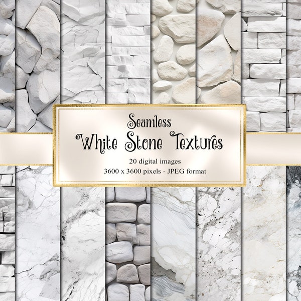 White Stone Textures Digital Paper, seamless rustic brick wall digital paper printable scrapbook paper wood planks backgrounds