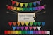 Rainbow Chalkboard Bunting Banners Clip Art, Back to School clipart, school banners, PNG Clipart set for Commercial Use, DIY Make Your Own