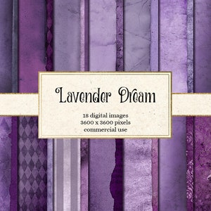Lavendel Traum Digital Paper, lila altes Papier Textur Vintage Distressed Grunge Hintergründe druckbare Decoupage Junk Journal Seiten Ephemera