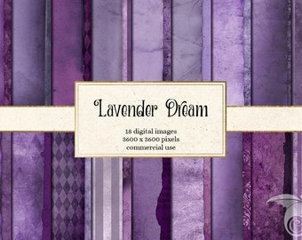 Lavender Dream Digital Paper, Purple Vintage Texture (Digital Download)