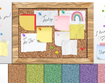 Imágenes prediseñadas de notas adhesivas para tablero de corcho – Notas y recordatorios (descarga digital PNG, JPEG)