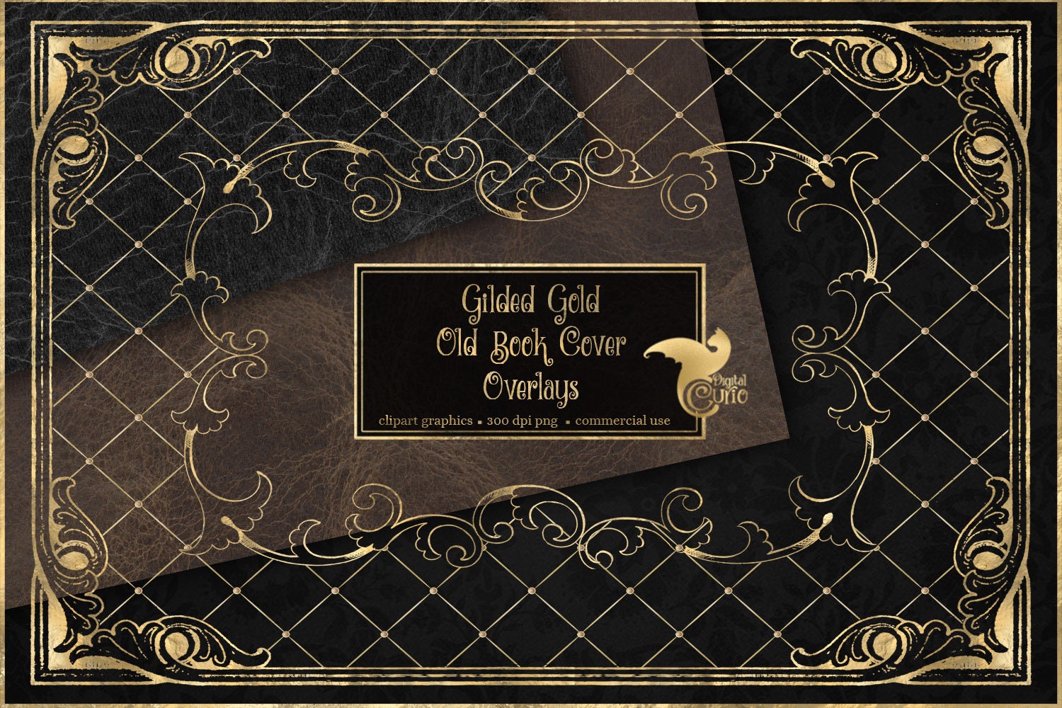 Gilded Gold Old Book Cover Overlays, Decorative Antique Book Covers 8.5 X  11 Instant Download Digital Clipart for Commercial Use - Etsy