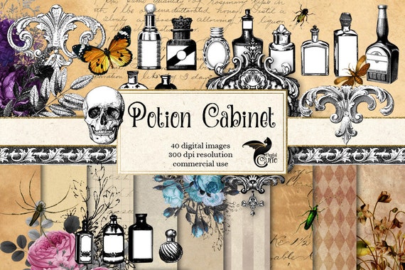 antique skull and vintage patterns printable halloween scrapbook paper ...