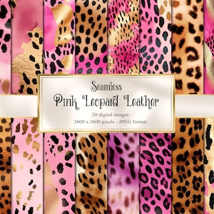 Rosa Leopard Leder digitales Papier, nahtlose Rindsleder Texturen digitales Papier, Western Hintergründe, kommerzielle Nutzung sofort download