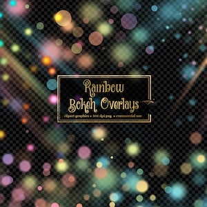 Rainbow Bokeh Overlays - efectos de luz en formato png para fotografía y uso comercial de descarga instantánea de arte