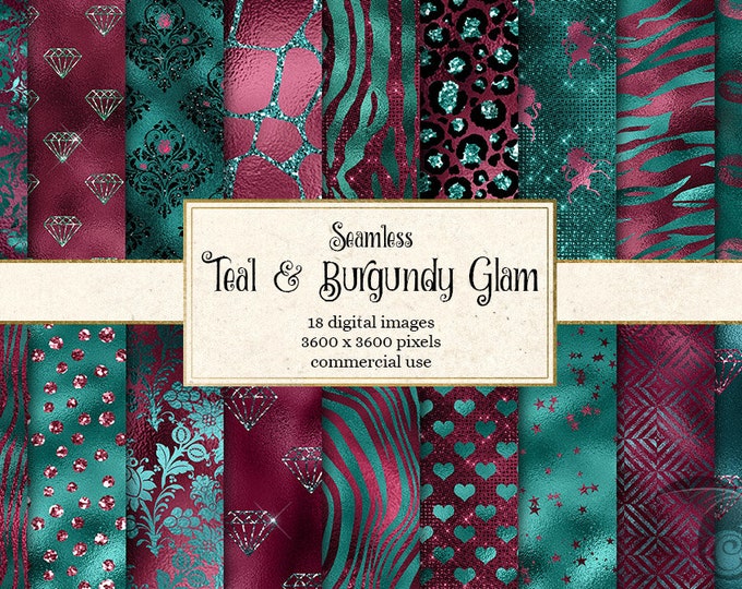 Blue, Teal & Burgundy Kente Brocade with Pixel Chevron Pattern and Gold Splatter Texture main image 0