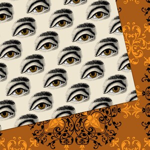 Retro Halloween Digital Paper Textures, Skull Vintage Patterns (digital ...