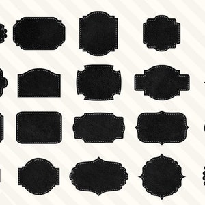 40 Chalkboard Frames, Labels,Tags - Chalkboard Texture PNG and Vector Clip Art Set, Chalk Dotted Border Instant Download Commercial Use