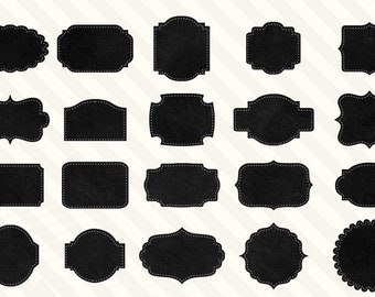 Schoolbordlijsten Clip Art Set, krijttextuur (PNG, Vector, SVG, EPS, digitale download)