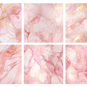 Carta digitale in marmo rosa e oro, texture in marmo senza cuciture con accenti in lamina d'oro, per uso commerciale immagine 4