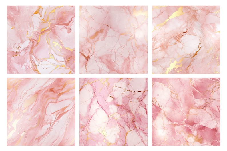 Carta digitale in marmo rosa e oro, texture in marmo senza cuciture con accenti in lamina d'oro, per uso commerciale immagine 4
